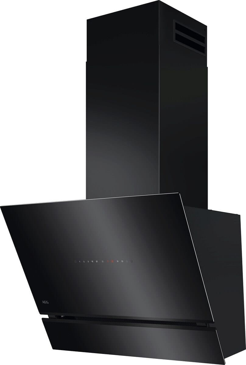 AEG NDV8761CB 60cm Angled Chimney Hood - Black AEG NDV8761CB 60cm Angled Chimney Hood - Black