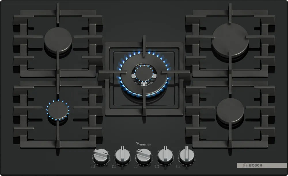 Bosch Series 6 PPQ7A6I40 75cm Gas Hob - Black Bosch Series 6 PPQ7A6I40 75cm Gas Hob - Black