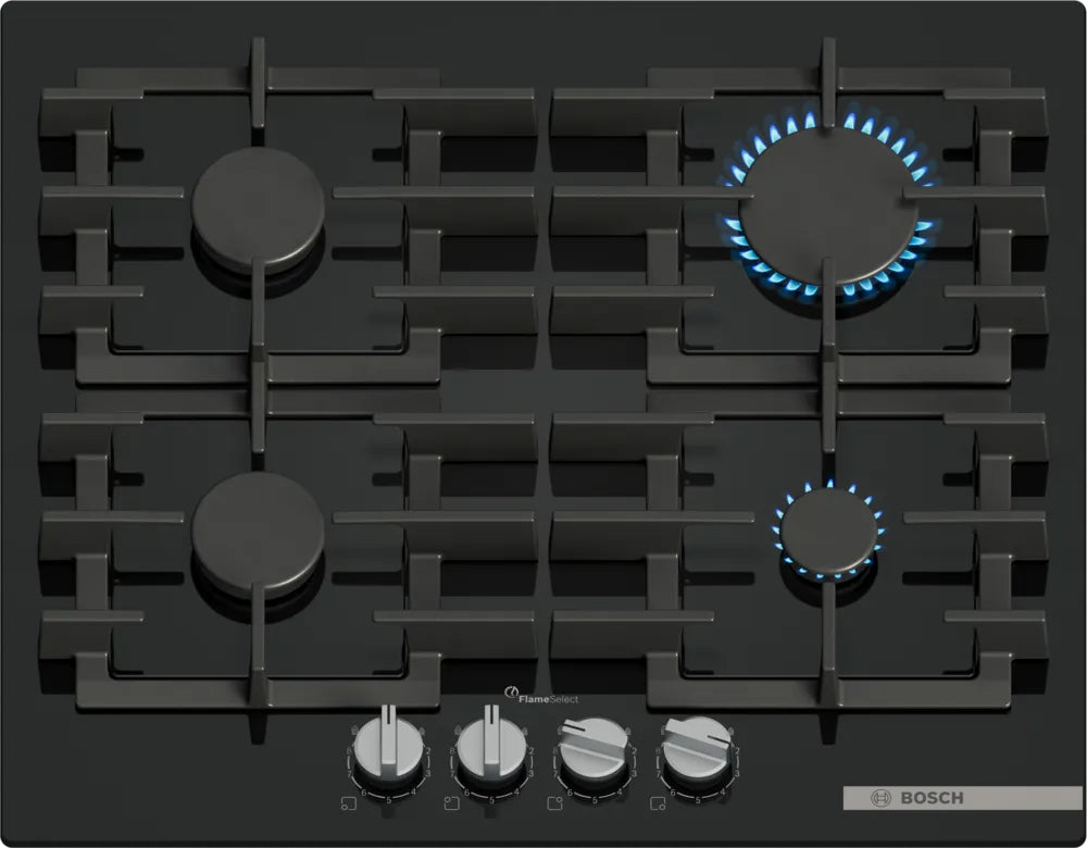 Bosch Series 6 PPP6A6I40 60cm Gas on Glass Hob - Black Bosch Series 6 PPP6A6I40 60cm Gas on Glass Hob - Black
