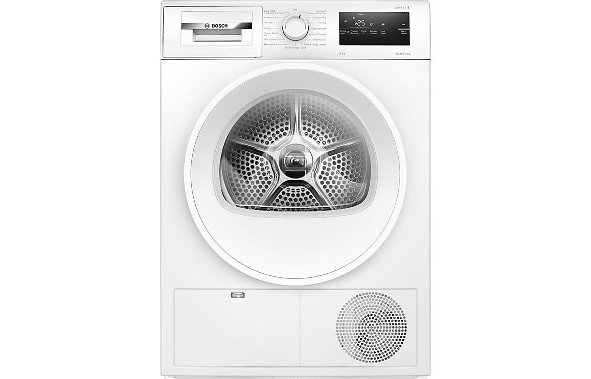 Bosch Series 4 WTH85225GB F/S 8kg Heat Pump Condenser Dryer - White Bosch Series 4 WTH85225GB F/S 8kg Heat Pump Condenser Dryer - White