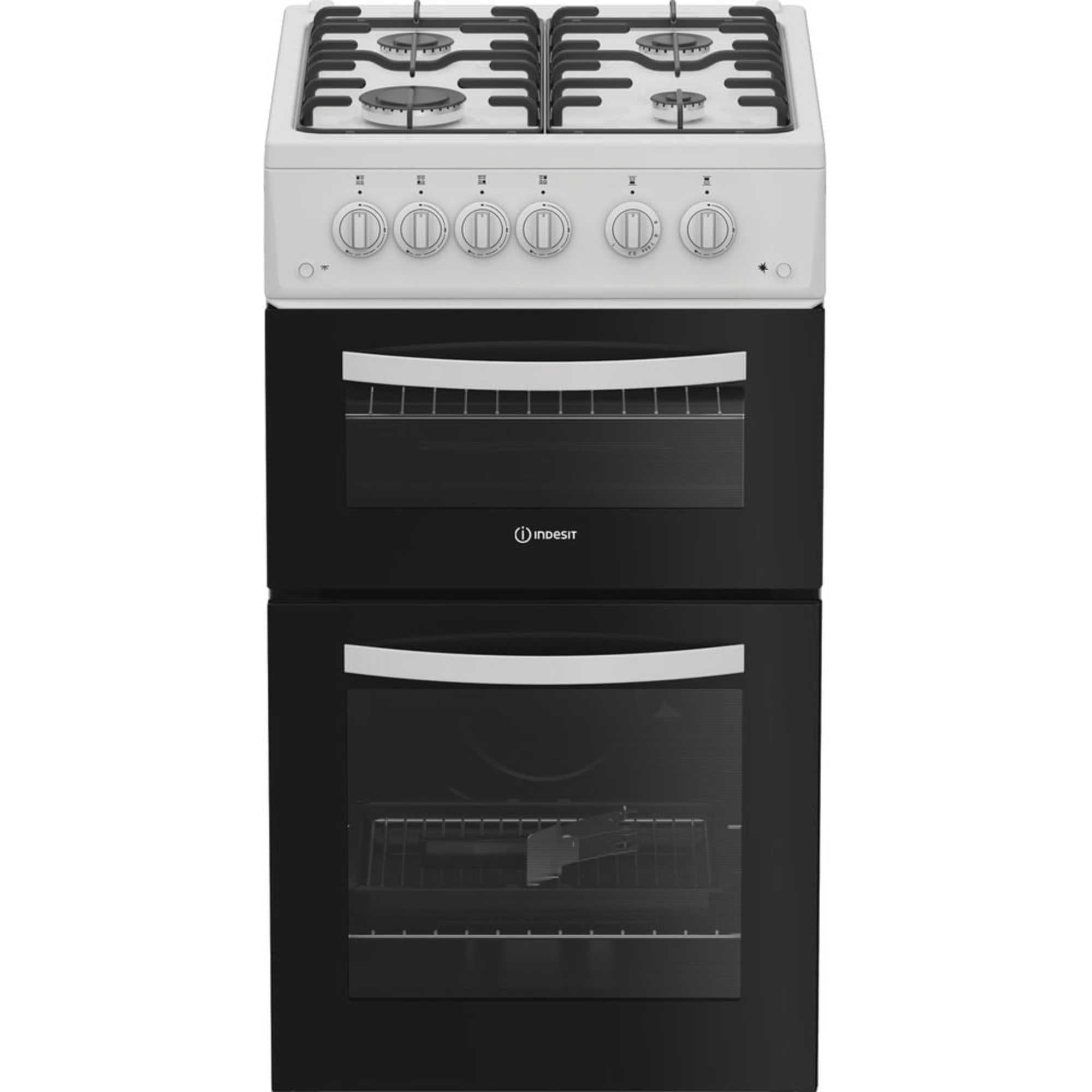 Indesit ITG5GMW Slim Double Gas Cooker - White Indesit ITG5GMW Slim Double Gas Cooker - White