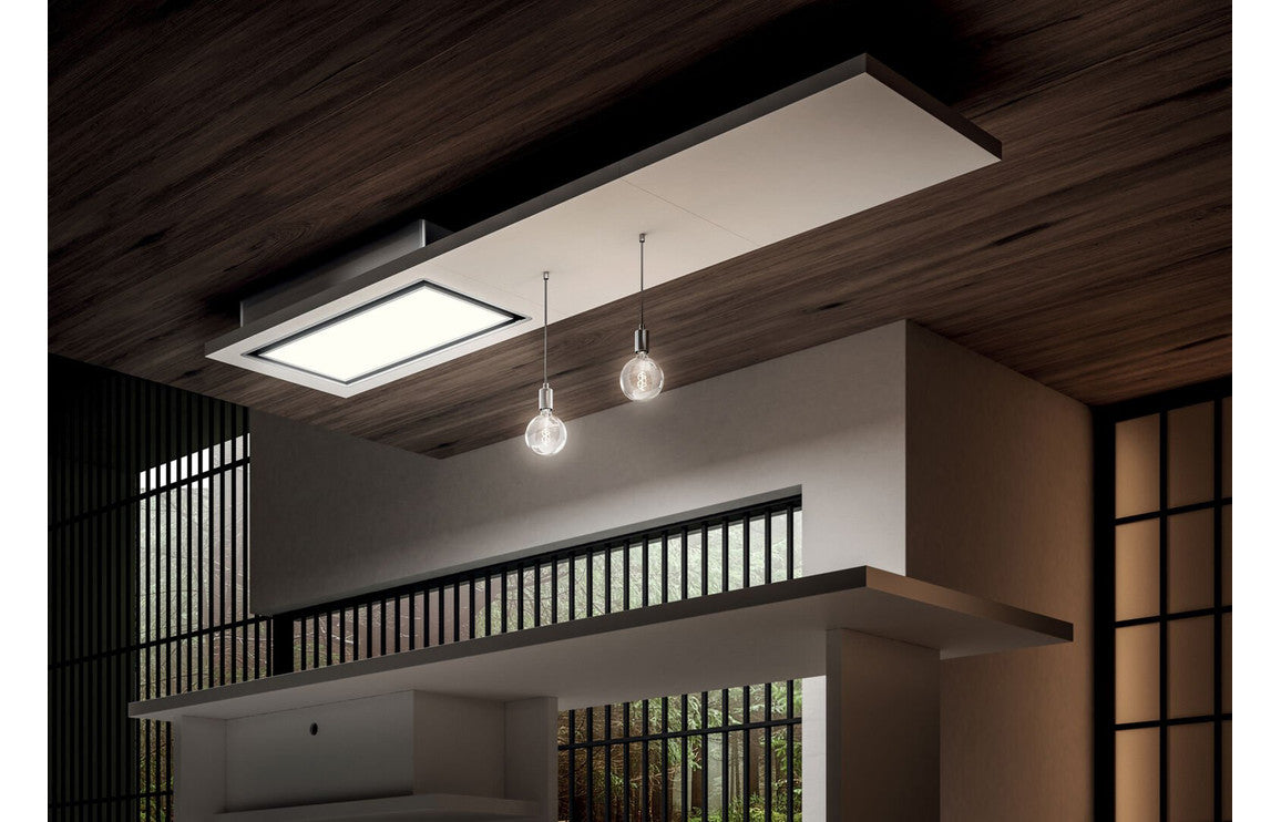 Elica Lullaby@ 120cm Ceiling Hood (Recirculating) - White Wood Elica Lullaby@ 120cm Ceiling Hood (Recirculating) - White Wood