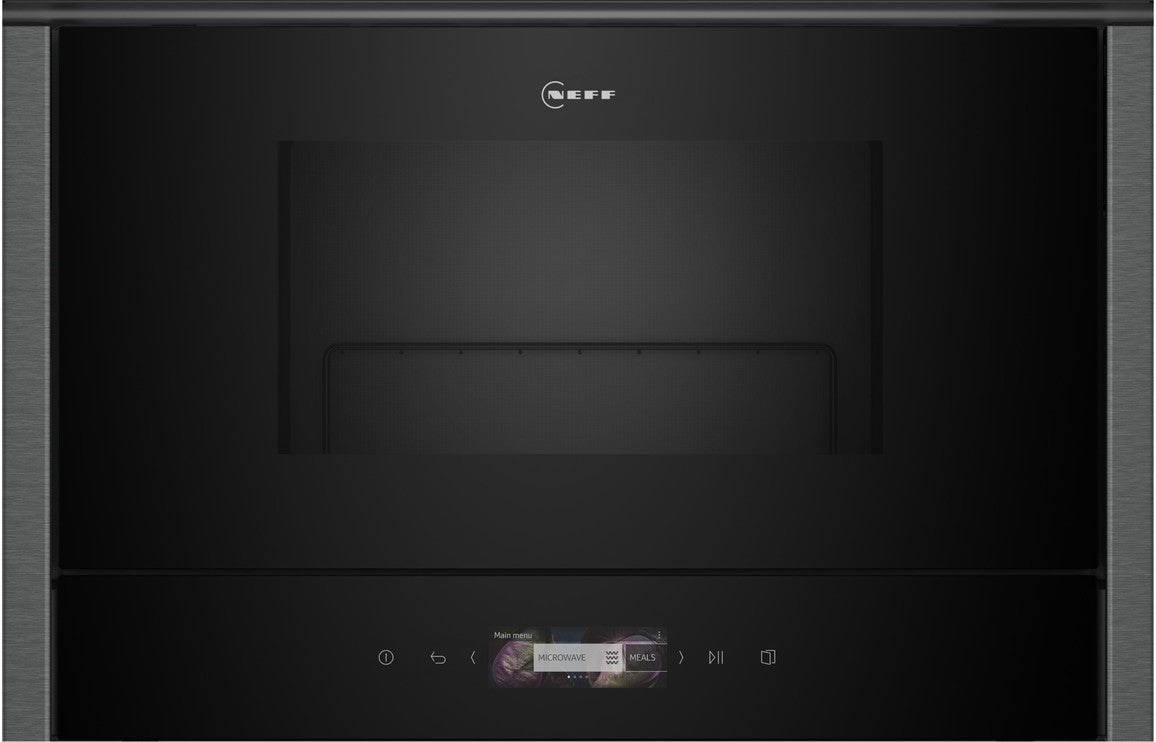 Neff N70 NR4GR31G1B Built-in Microwave & Grill - Black with Graphite Trim Neff N70 NR4GR31G1B Built-in Microwave & Grill - Black with Graphite Trim