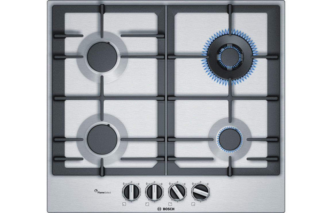Bosch Series 6 PCH6A5B90 60cm Gas Hob - Stainless Steel Bosch Series 6 PCH6A5B90 60cm Gas Hob - Stainless Steel