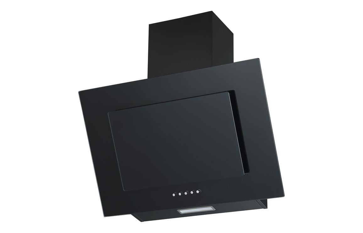 Prima PRAE0032 60cm Angled Chimney Hood - Black Glass Prima PRAE0032 60cm Angled Chimney Hood - Black Glass