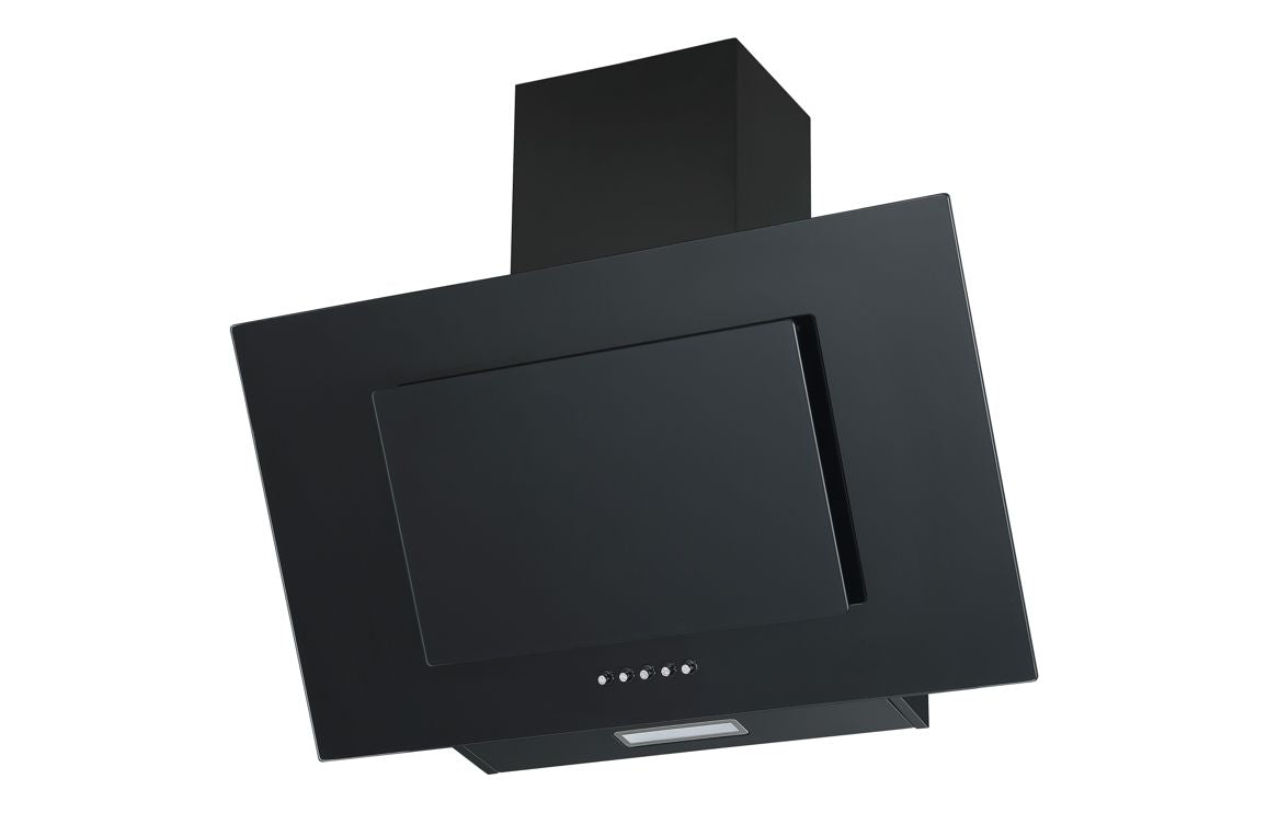 Prima PRAE0034 70cm Angled Chimney Hood - Black Glass Prima PRAE0034 70cm Angled Chimney Hood - Black Glass