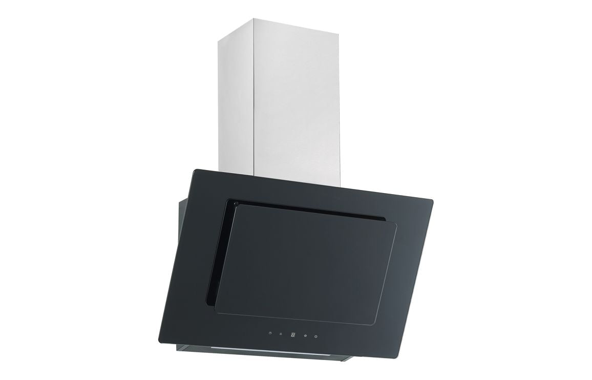 Prima PRAE0038 60cm Angled Chimney Hood - Black Glass Prima PRAE0038 60cm Angled Chimney Hood - Black Glass