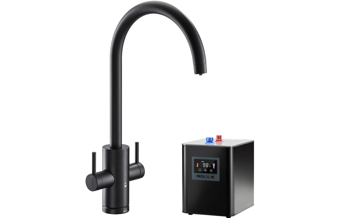 Abode Profile 4 IN 1 Monobloc Tap & Proboil.4E Tank - Matt Black Abode Profile 4 IN 1 Monobloc Tap & Proboil.4E Tank - Matt Black