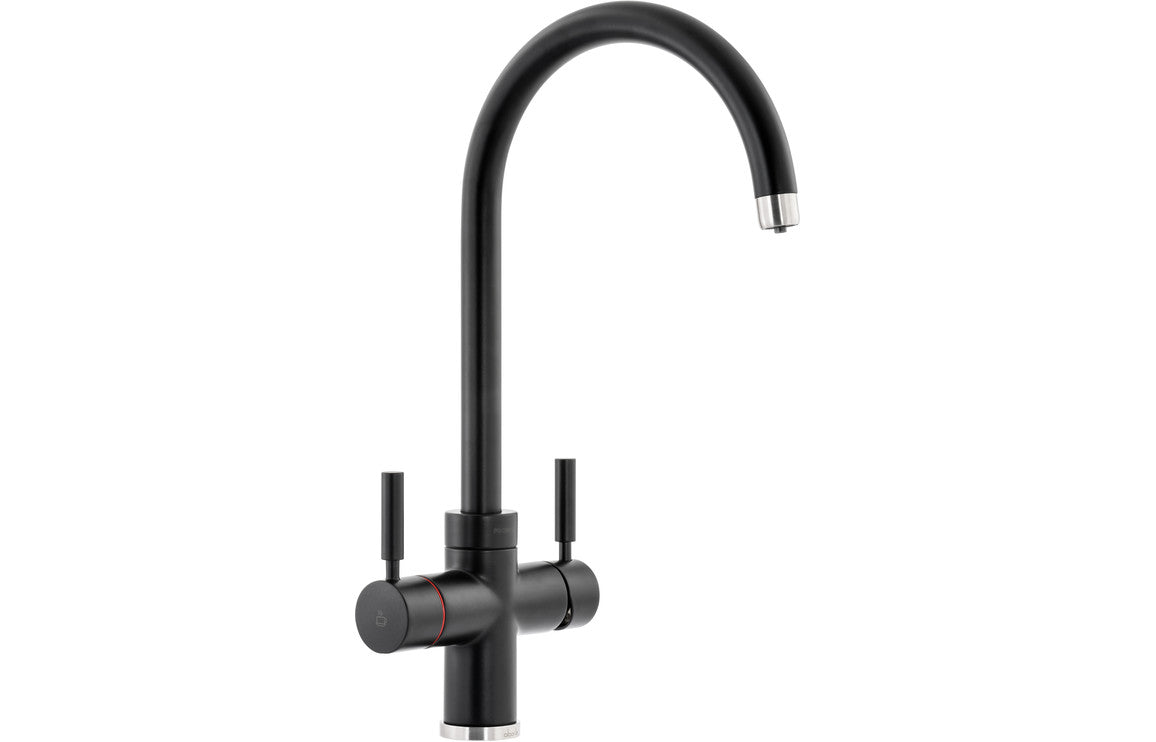 Abode Prostream 3 IN 1 Swan Spout Monobloc Tap - Matt Black Abode Prostream 3 IN 1 Swan Spout Monobloc Tap - Matt Black