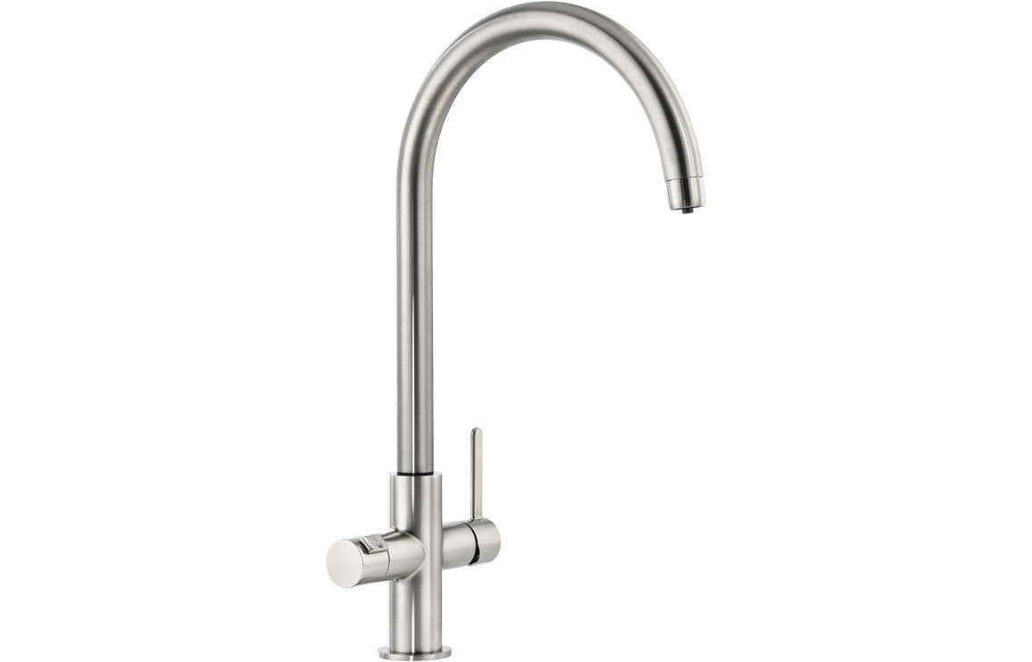 Abode Prothia 3 IN 1 Swan Spout Slimline Monobloc Tap - Brushed Nickel Abode Prothia 3 IN 1 Swan Spout Slimline Monobloc Tap - Brushed Nickel