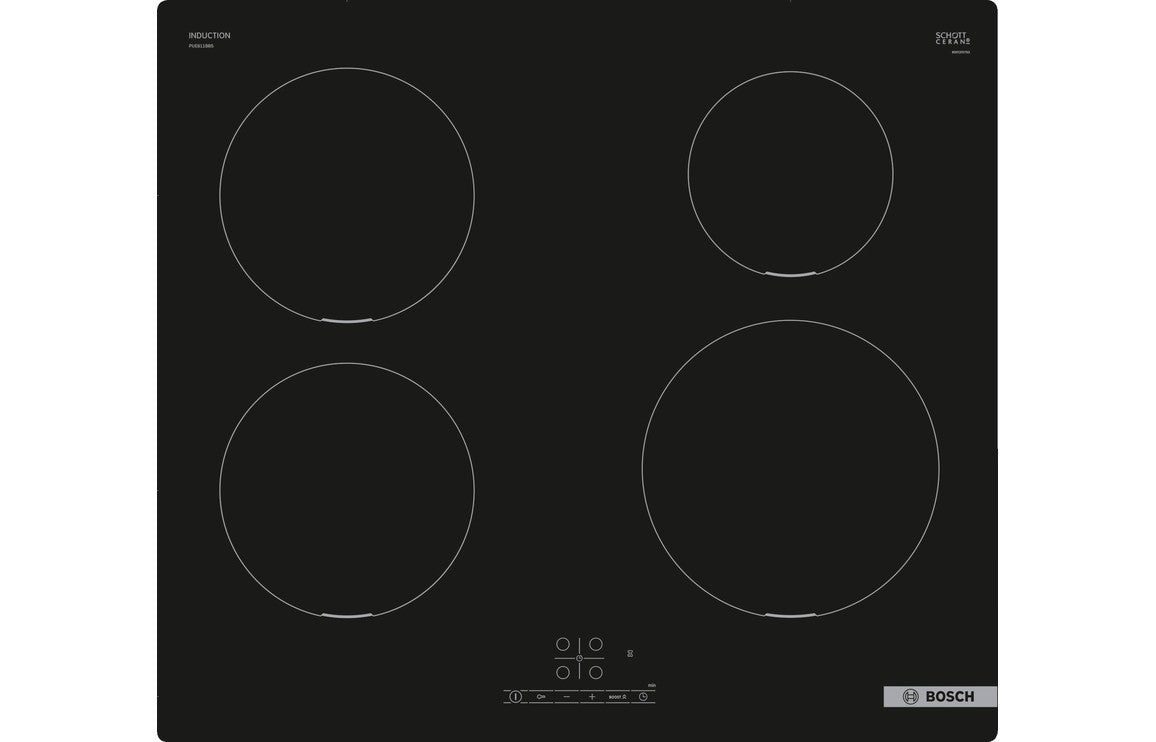 Bosch Series 4 PUE611BB5B 60cm Induction Hob - Black Bosch Series 4 PUE611BB5B 60cm Induction Hob - Black