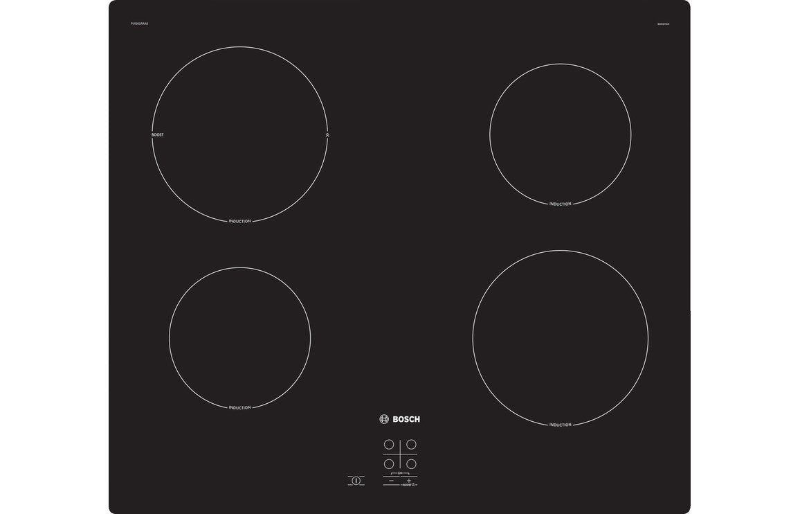Bosch Series 2 PUG61RAA5B 60cm Induction Hob - Black Glass Bosch Series 2 PUG61RAA5B 60cm Induction Hob - Black Glass