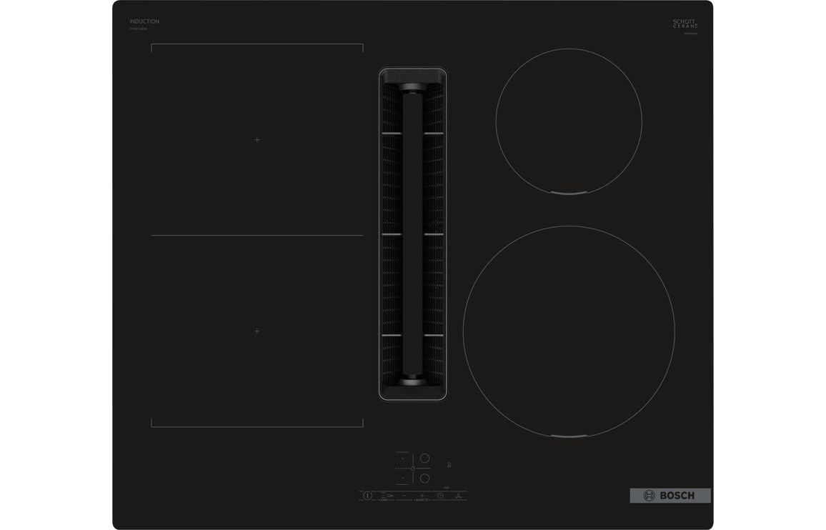 Bosch Series 4 PVS611B16E 60cm Venting Induction Hob - Black Glass Bosch Series 4 PVS611B16E 60cm Venting Induction Hob - Black Glass