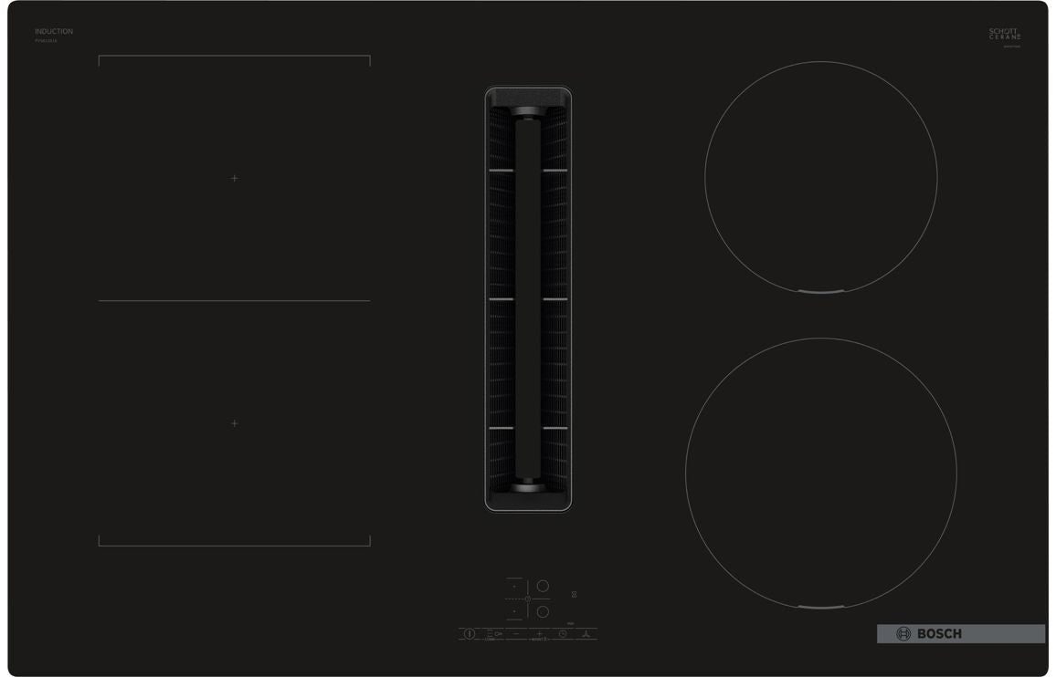 Bosch Series 4 PVS811B16E 80cm Venting Induction Hob - Black Glass Bosch Series 4 PVS811B16E 80cm Venting Induction Hob - Black Glass
