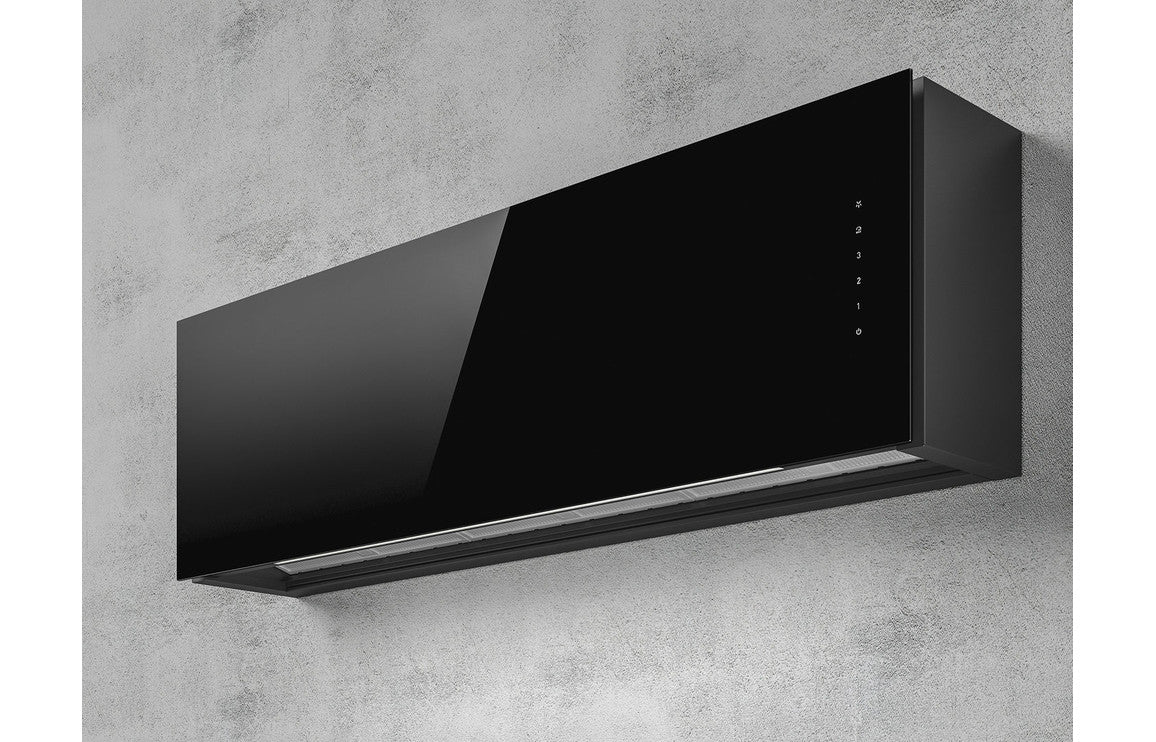 Elica Rules 120cm Integrated Chimney Hood - Black Glass Elica Rules 120cm Integrated Chimney Hood - Black Glass