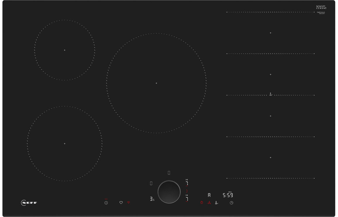 Neff N90 T68FUV4L0 80cm Induction Hob - Black Neff N90 T68FUV4L0 80cm Induction Hob - Black