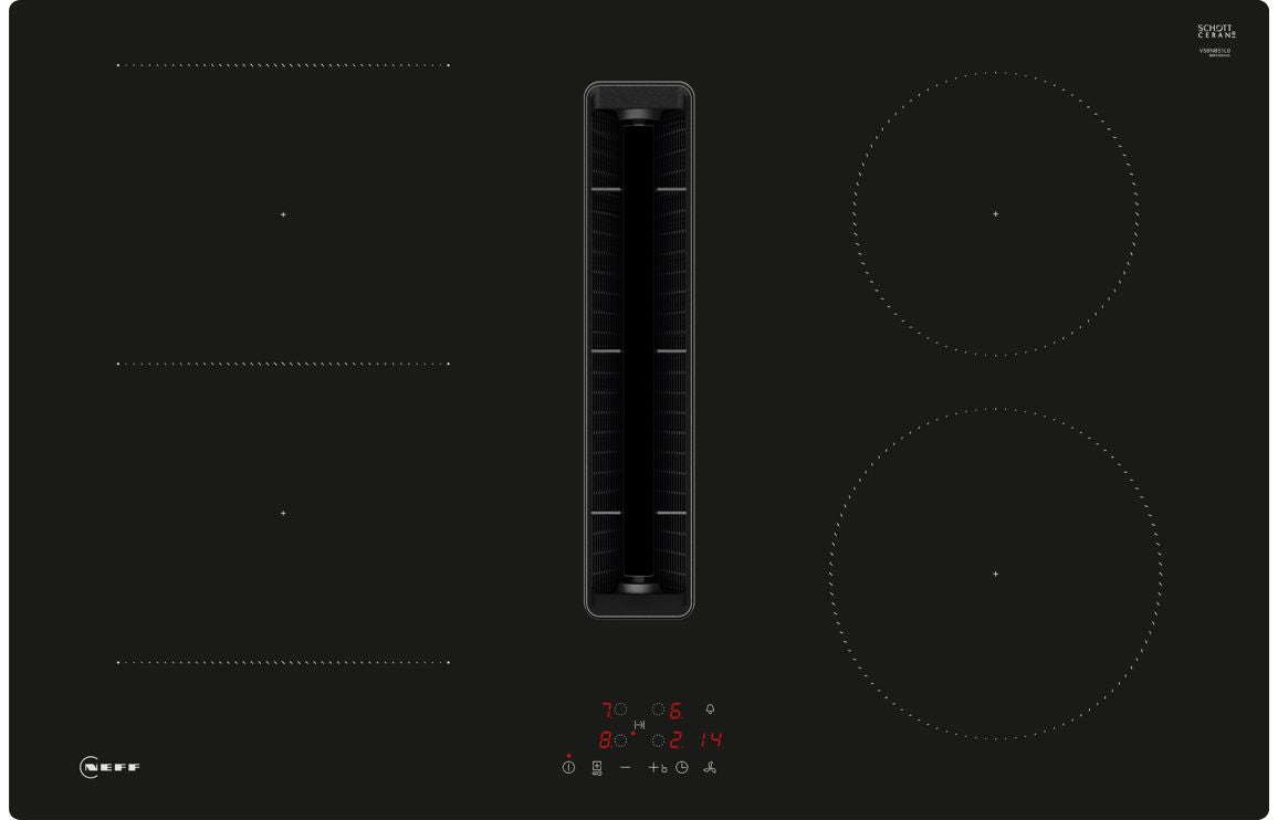 Neff N50 V58NBS1L0 80cm Venting Induction Hob - Black Neff N50 V58NBS1L0 80cm Venting Induction Hob - Black