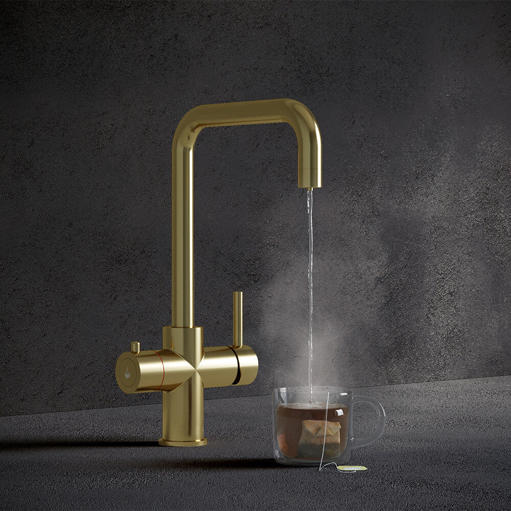 Verana 3-in-1 Square Instant Boiling Water Tap - Brushed Antique Brass Verana 3-in-1 Square Instant Boiling Water Tap - Brushed Antique Brass