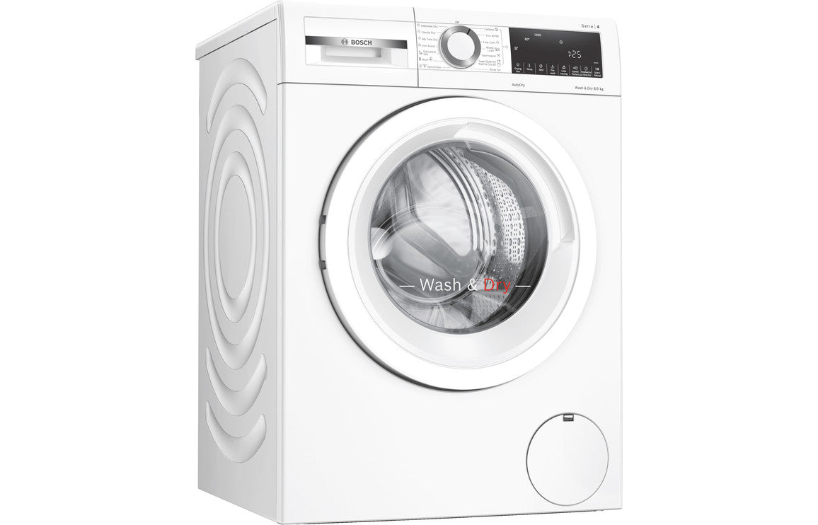 Bosch Series 4 WNA134U8GB F/S 8/5kg 1400rpm Washer Dryer - White Bosch Series 4 WNA134U8GB F/S 8/5kg 1400rpm Washer Dryer - White