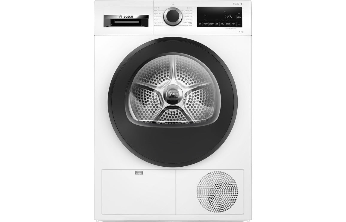 Bosch Series 6 WPG23108GB F/S 8kg Condenser Dryer - White Bosch Series 6 WPG23108GB F/S 8kg Condenser Dryer - White
