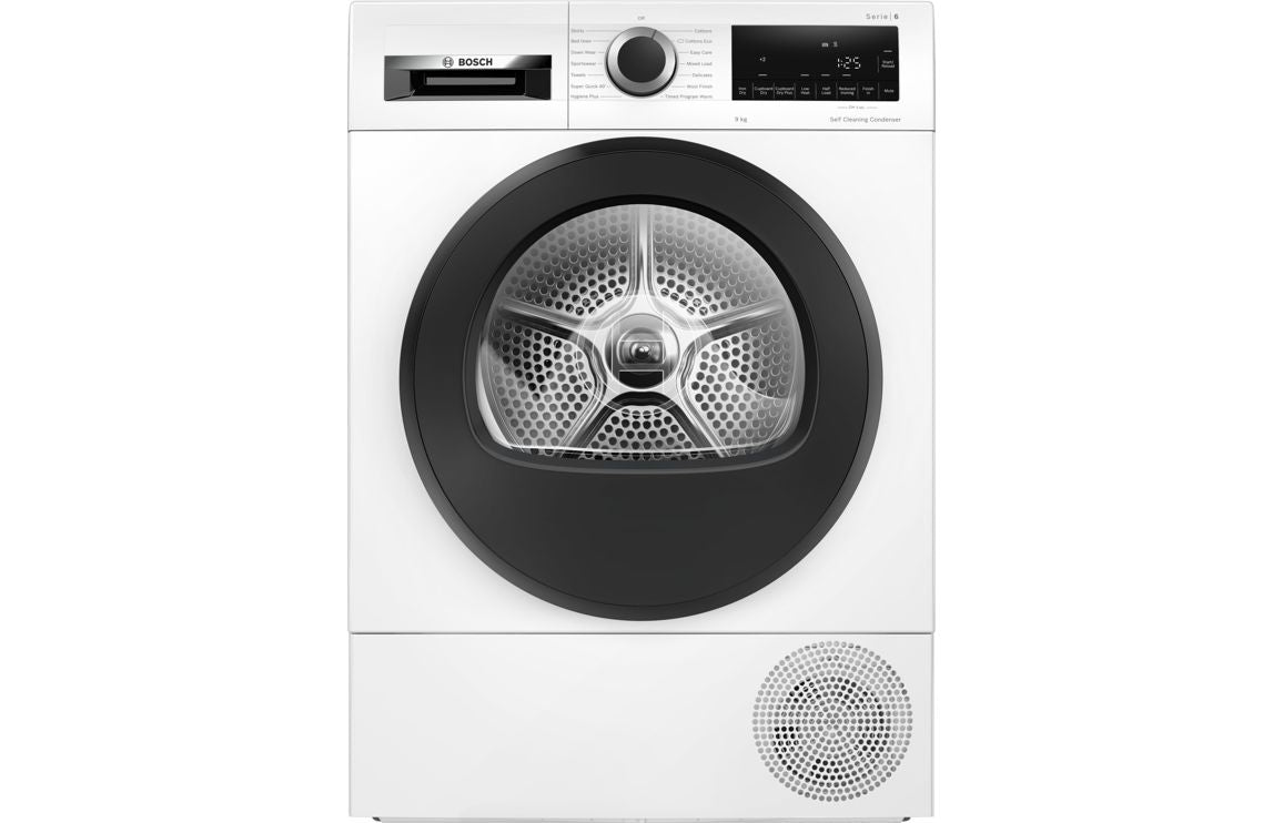 Bosch Series 6 WQG245A0GB F/S 9kg Heat Pump Condenser Dryer - White Bosch Series 6 WQG245A0GB F/S 9kg Heat Pump Condenser Dryer - White