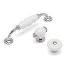 Crackle T Knob Chrome / White Crackle