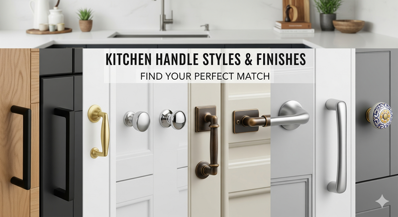 Kitchen handles UK – bow, cup, profile, bar, knobs, and latch styles for modern and traditional kitchens