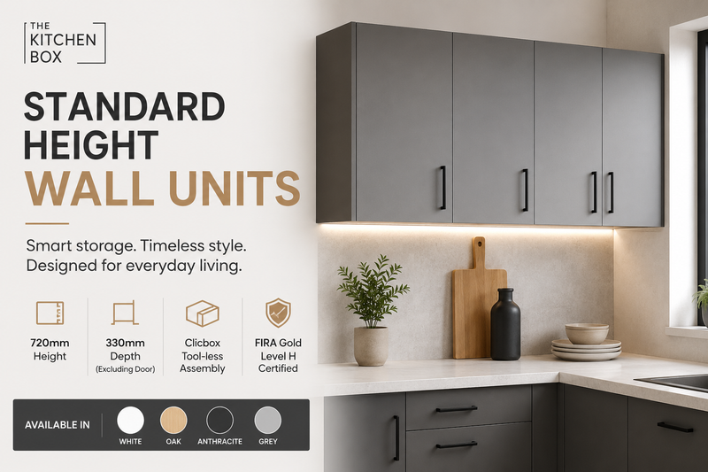 Standard Height Wall Units UK | Stylish Kitchen Wall Cabinets