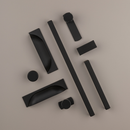 Linden Round Post Knob Matt Black
