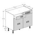 1000 1-Drawer Double Base Cabinet (Left)