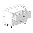 1000 3-Drawer Base Cabinet with Inner Cutlery Drawer