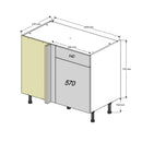 1000 Drawerline Corner Base Cabinet with 500 Door & Drawer (Left)