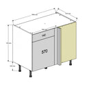 1000 Drawerline Corner Base Cabinet with 500 Door & Drawer (Right)