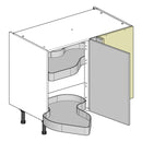 1000 Highline Corner Base Cabinet (Right) with 500 Door & Nuvola Corner Storage