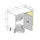 1000 Highline Corner Base Cabinet (Right) with 500 Door & Nuvola Corner Storage