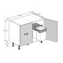 1000 Highline Double Base Cabinet with Undersink Bin