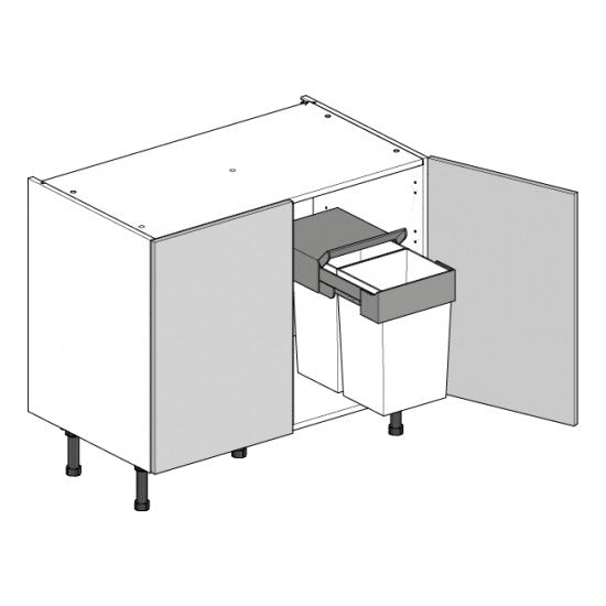 1000 Highline Double Base Cabinet with Undersink Bin