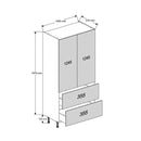 1000 Standard Double Larder Cabinet with 2-Pan Drawers
