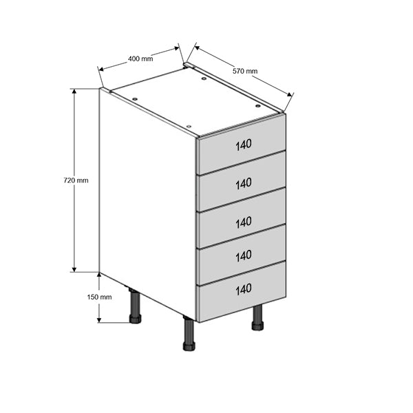 400 5-Drawer Base Cabinet