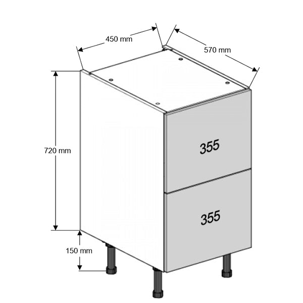 450 2-Drawer Base Cabinet