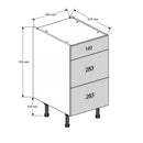 450 3-Drawer Base Cabinet