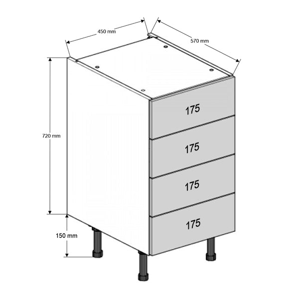 450 4-Drawer Base Cabinet