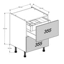 600 3-Drawer Base Cabinet with Inner Cutlery Drawer