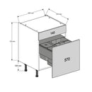 600 Drawerline Base Cabinet with Premium Pull Out Bin