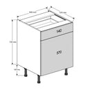 600 Drawerline Hob/Sink Base Cabinet