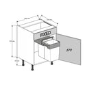 600 Drawerline Hob/Sink Base Cabinet with Dummy Drawer and Undersink Bin