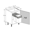 600 Highline Hob/Sink Cabinet with Undersink Bin