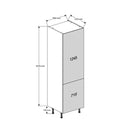 600 Standard Height 70/30 Integrated Fridge/Freezer Cabinet
