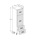 600 Standard Height Single Integrated Fridge or Freezer Cabinet with 2-Pan Drawers