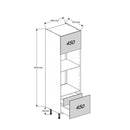 600 Standard Height Single Oven Housing Cabinet & 450 Microwave with 2-Drawers